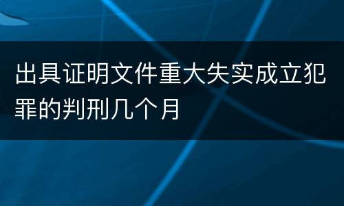 出具证明文件重大失实成立犯罪的判刑几个月