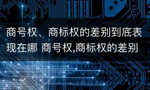 商号权、商标权的差别到底表现在哪 商号权,商标权的差别到底表现在哪些方面