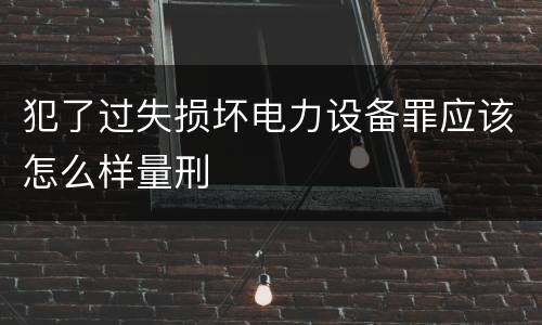 犯了过失损坏电力设备罪应该怎么样量刑
