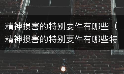 精神损害的特别要件有哪些（精神损害的特别要件有哪些特征）