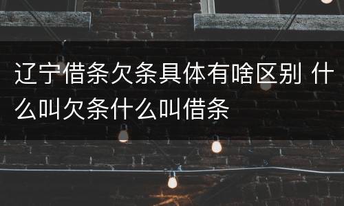 辽宁借条欠条具体有啥区别 什么叫欠条什么叫借条