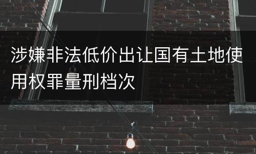 涉嫌非法低价出让国有土地使用权罪量刑档次
