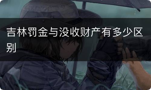 吉林罚金与没收财产有多少区别