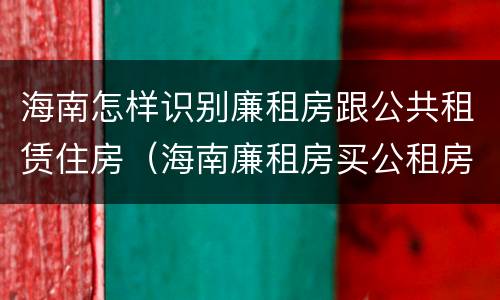 海南怎样识别廉租房跟公共租赁住房（海南廉租房买公租房后悔了）