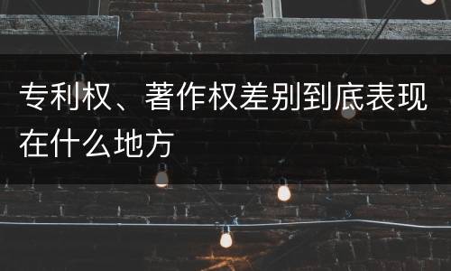 专利权、著作权差别到底表现在什么地方