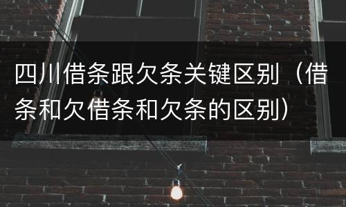 四川借条跟欠条关键区别（借条和欠借条和欠条的区别）