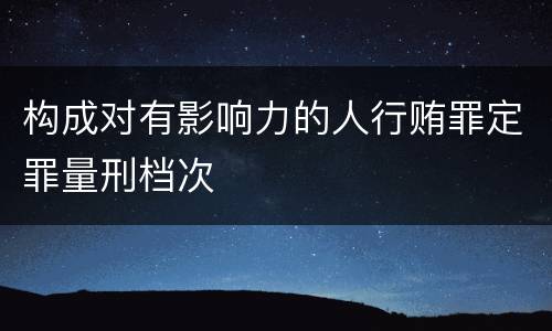 构成对有影响力的人行贿罪定罪量刑档次