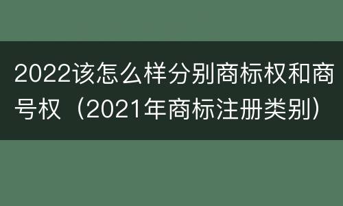 2022该怎么样分别商标权和商号权（2021年商标注册类别）