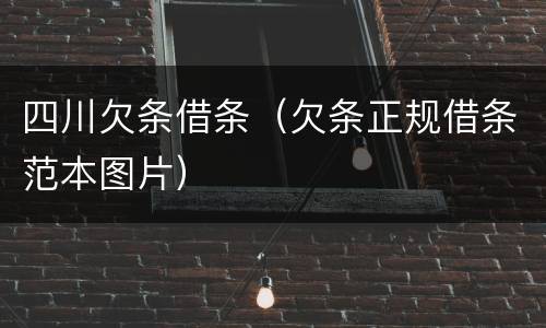 四川欠条借条（欠条正规借条范本图片）