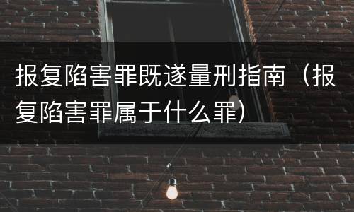 报复陷害罪既遂量刑指南（报复陷害罪属于什么罪）