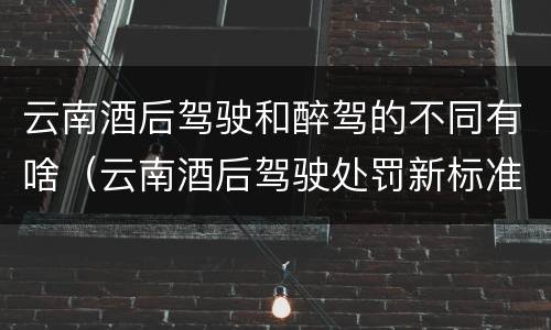 云南酒后驾驶和醉驾的不同有啥（云南酒后驾驶处罚新标准）