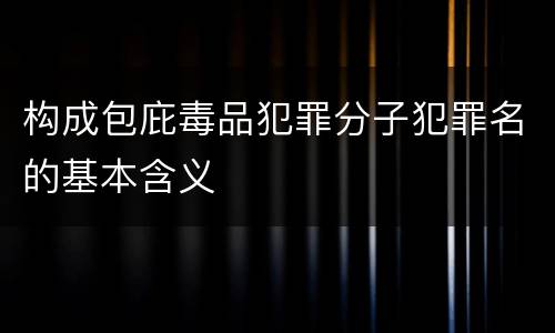 构成包庇毒品犯罪分子犯罪名的基本含义