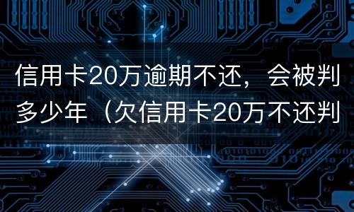 信用卡20万逾期不还，会被判多少年（欠信用卡20万不还判几年）