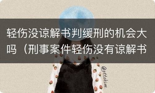 轻伤没谅解书判缓刑的机会大吗（刑事案件轻伤没有谅解书会判多久?）