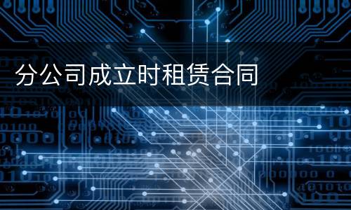 分公司成立时租赁合同