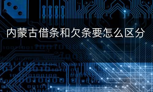 内蒙古借条和欠条要怎么区分