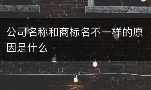 公司名称和商标名不一样的原因是什么