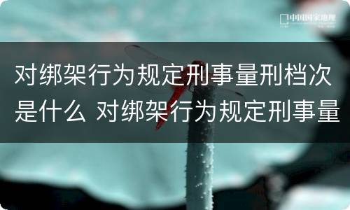对绑架行为规定刑事量刑档次是什么 对绑架行为规定刑事量刑档次是什么处罚
