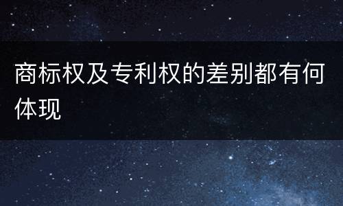 商标权及专利权的差别都有何体现