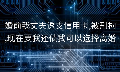 婚前我丈夫透支信用卡,被刑拘,现在要我还债我可以选择离婚吗
