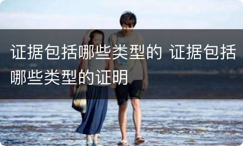 证据包括哪些类型的 证据包括哪些类型的证明
