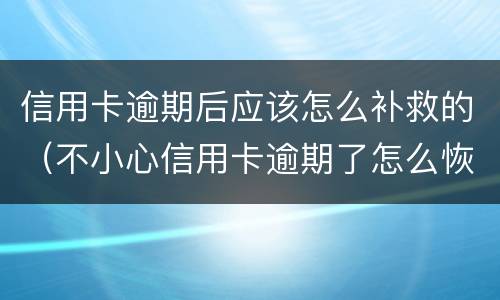 信用卡逾期后应该怎么补救的（不小心信用卡逾期了怎么恢复）