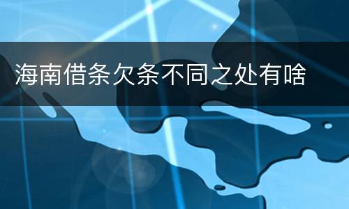 海南借条欠条不同之处有啥