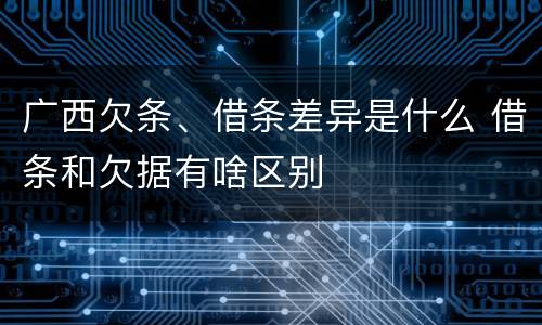 广西欠条、借条差异是什么 借条和欠据有啥区别