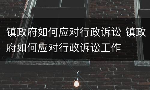 镇政府如何应对行政诉讼 镇政府如何应对行政诉讼工作
