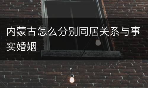 内蒙古怎么分别同居关系与事实婚姻