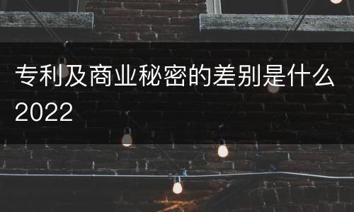 专利及商业秘密的差别是什么2022