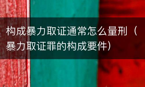 构成暴力取证通常怎么量刑（暴力取证罪的构成要件）