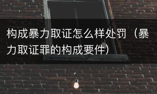 构成暴力取证怎么样处罚（暴力取证罪的构成要件）
