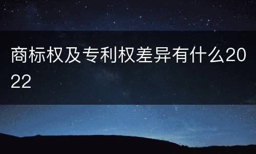 商标权及专利权差异有什么2022