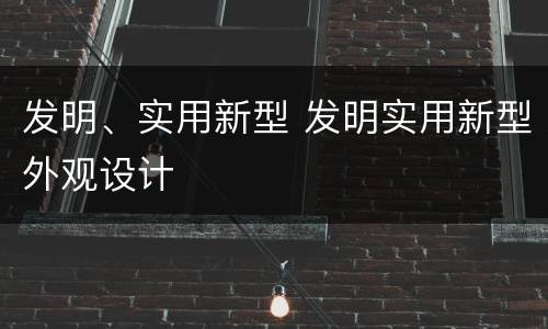 发明、实用新型 发明实用新型外观设计
