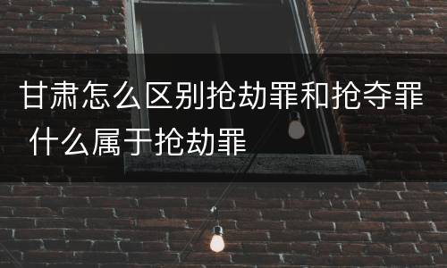 甘肃怎么区别抢劫罪和抢夺罪 什么属于抢劫罪
