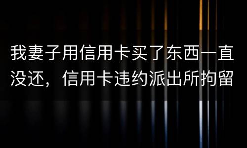 我妻子用信用卡买了东西一直没还，信用卡违约派出所拘留多久