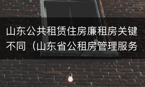 山东公共租赁住房廉租房关键不同（山东省公租房管理服务导则(试行）
