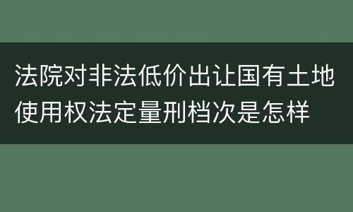 法院对非法低价出让国有土地使用权法定量刑档次是怎样