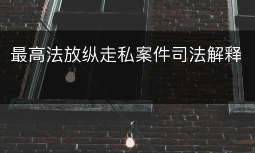 最高法放纵走私案件司法解释