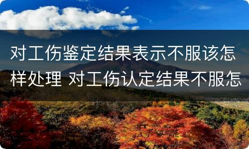对工伤鉴定结果表示不服该怎样处理 对工伤认定结果不服怎么办