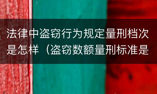 法律中盗窃行为规定量刑档次是怎样（盗窃数额量刑标准是什么意思）