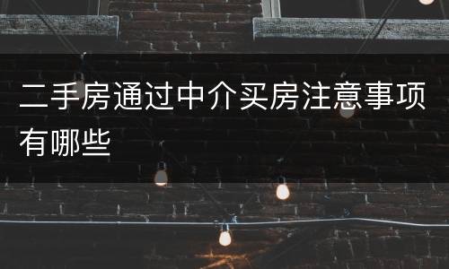 二手房通过中介买房注意事项有哪些
