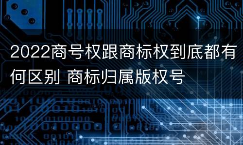 2022商号权跟商标权到底都有何区别 商标归属版权号