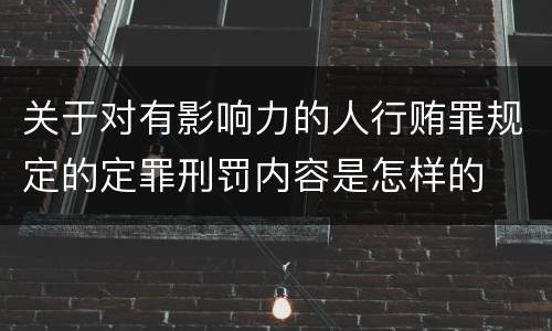 关于对有影响力的人行贿罪规定的定罪刑罚内容是怎样的