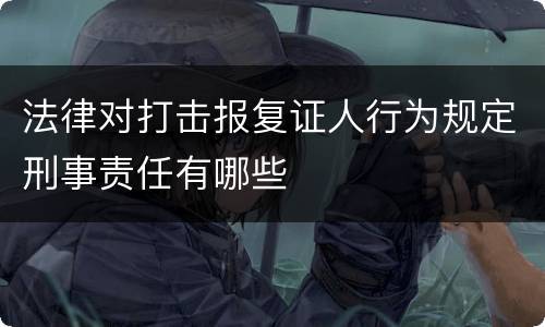 法律对打击报复证人行为规定刑事责任有哪些