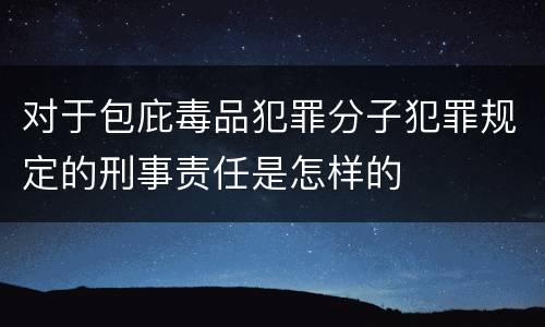 对于包庇毒品犯罪分子犯罪规定的刑事责任是怎样的