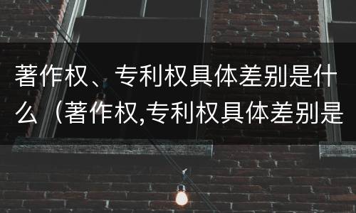 著作权、专利权具体差别是什么（著作权,专利权具体差别是什么意思）