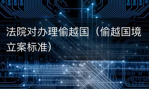 法院对办理偷越国（偷越国境立案标准）