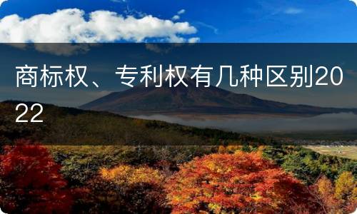 商标权、专利权有几种区别2022